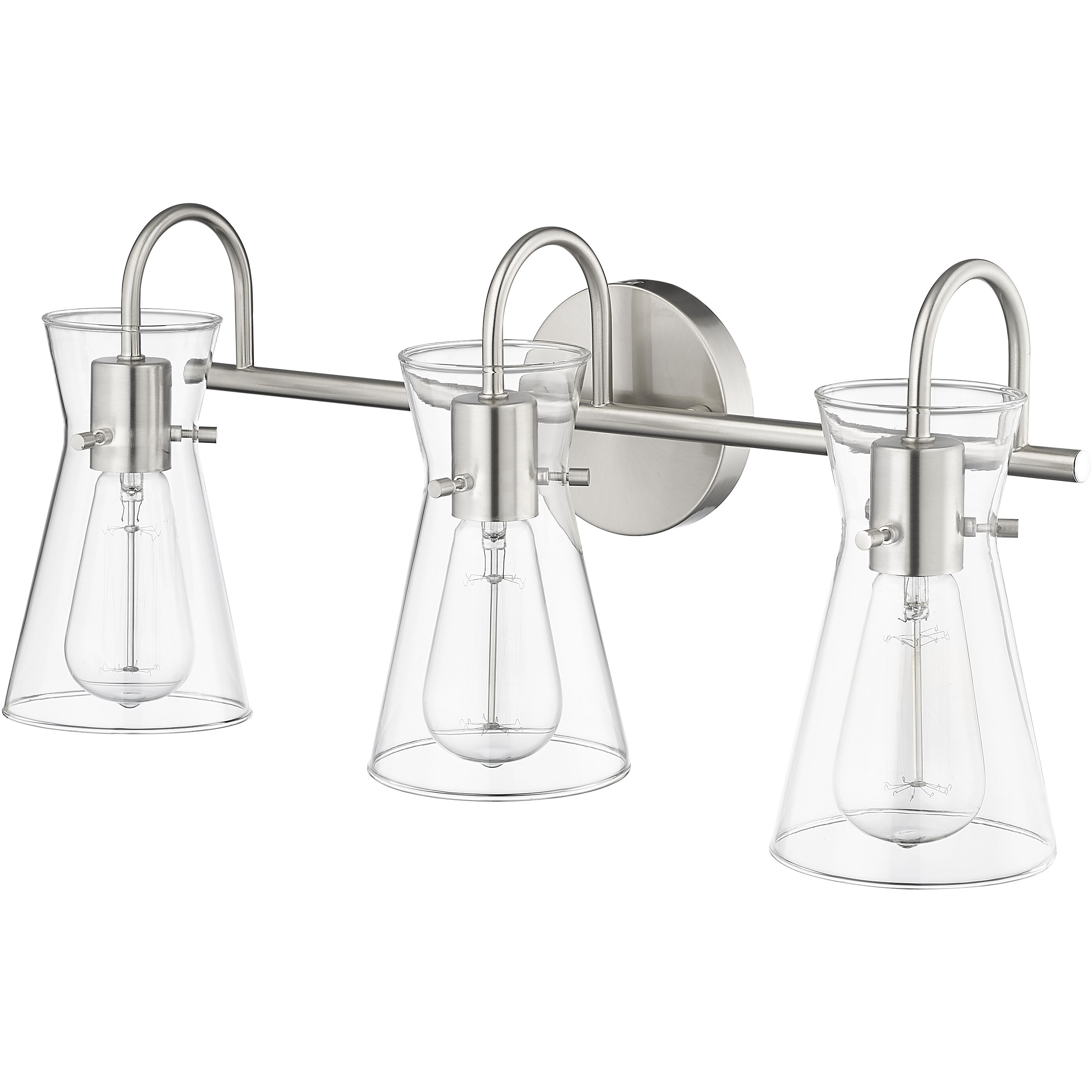 Camellia 3 Light 22 inch Brushed Nickel Bathroom Vanity Light Wall Light